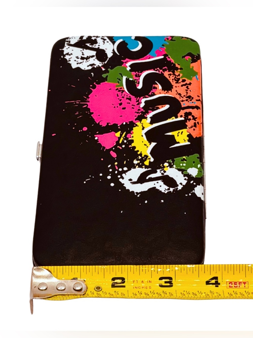 Y2K Music Splash Graffiti Clutch Wallet Neon Alt Checkbook Mall Goth Pop Punk - Picture 13 of 16